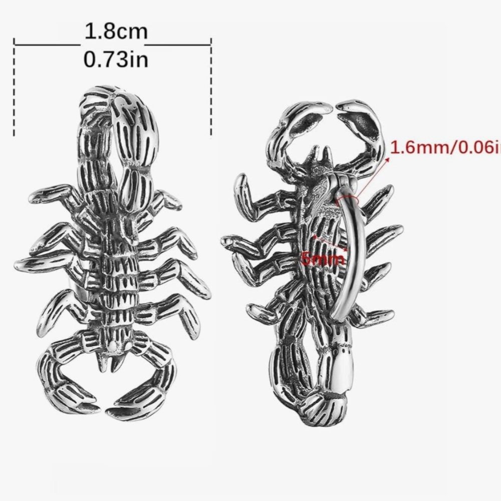 Silver Forest Scorpion Earrings